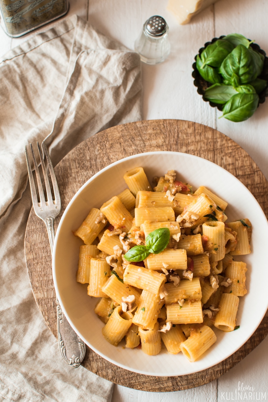 Pasta mit Auberginen-Tomaten-Sauce aus dem Ofen - Kleines Kulinarium